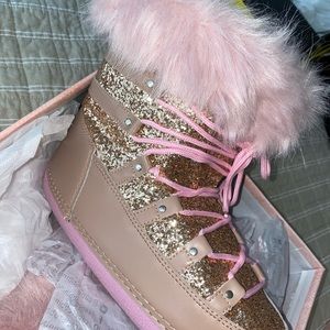 Glitter pink Barbie women’s snow winter boots